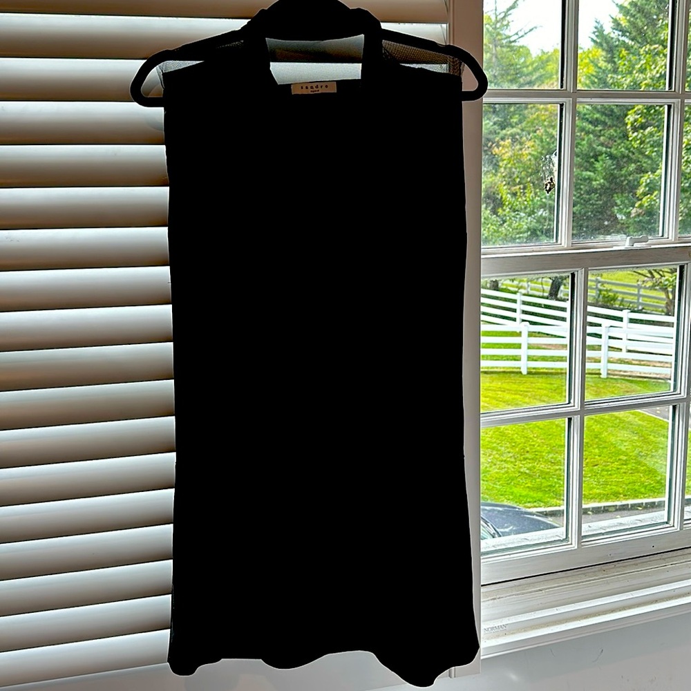 Sleeveless black wrap mini dress